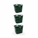 SET OF 3 FOREST GREEN STACKABLE BASKETS