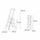 FOLDING WOODEN AND METAL STEPLADDER 3 STEPS