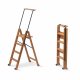 FOLDING WOODEN AND METAL STEPLADDER 4 STEPS