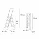 FOLDING WOODEN AND METAL STEPLADDER 4 STEPS