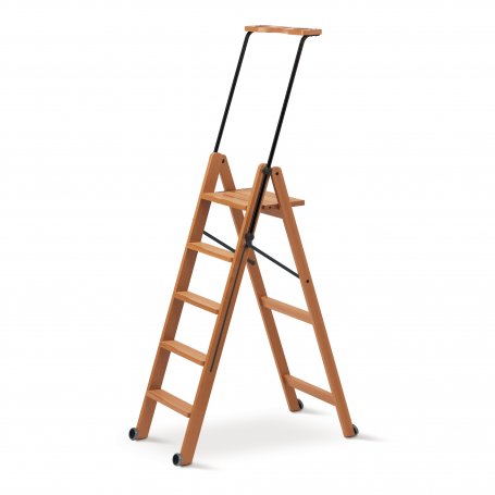 FOLDING WOODEN AND METAL STEPLADDER 5 STEPS