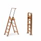 FOLDING WOODEN AND METAL STEPLADDER 5 STEPS