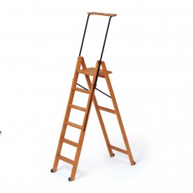 FOLDING WOODEN AND METAL STEPLADDER 5 STEPS