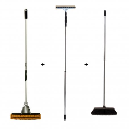 SQUEEGEE BROOM + TELESCOPIC WINDOQ WIPER + TELESCOPIC BROOM SET