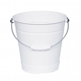 WHITE ENAMEL BUCKET 10 LITERS